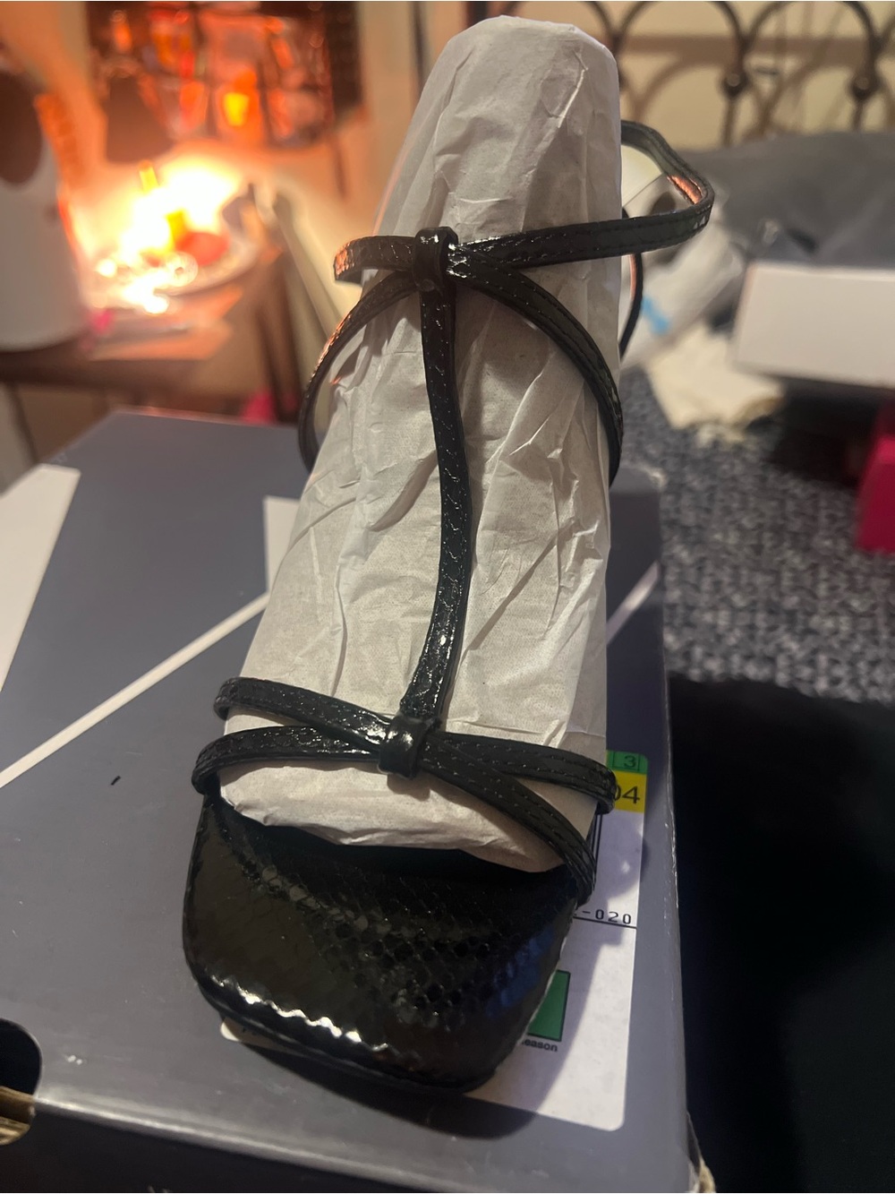 Worthington Black Strappy Square-Toe Sandals
